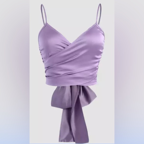 Cider Tops - Purple Cross Wrap Top